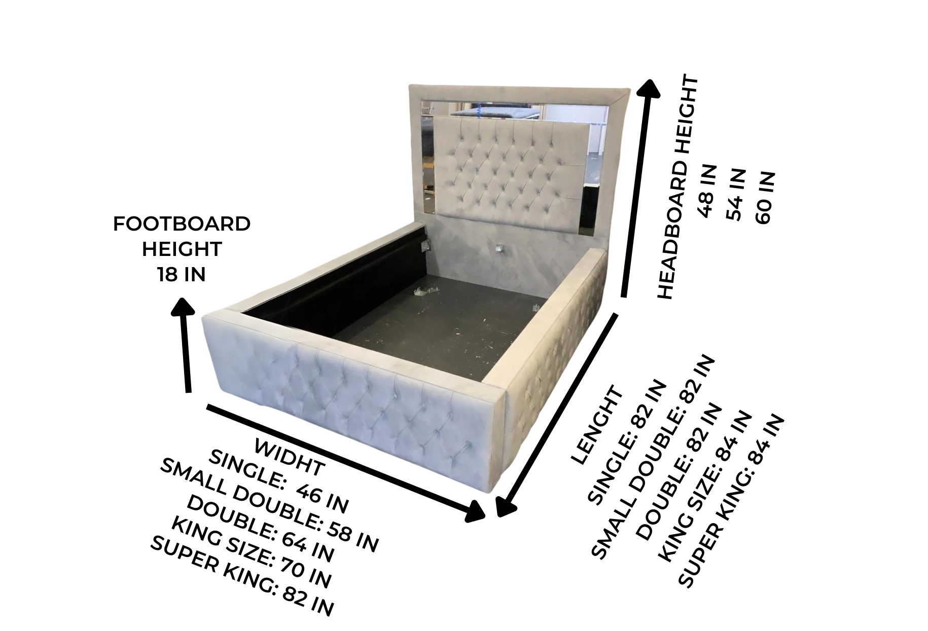2025 Emilia Bed with Optional Ottoman Storage