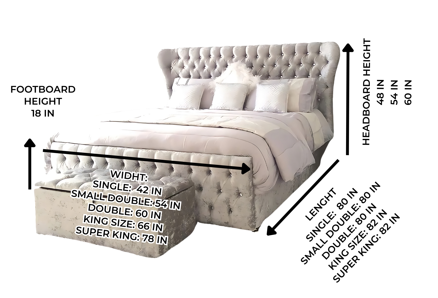 2024 Oxford Bed with Optional Ottoman Storage