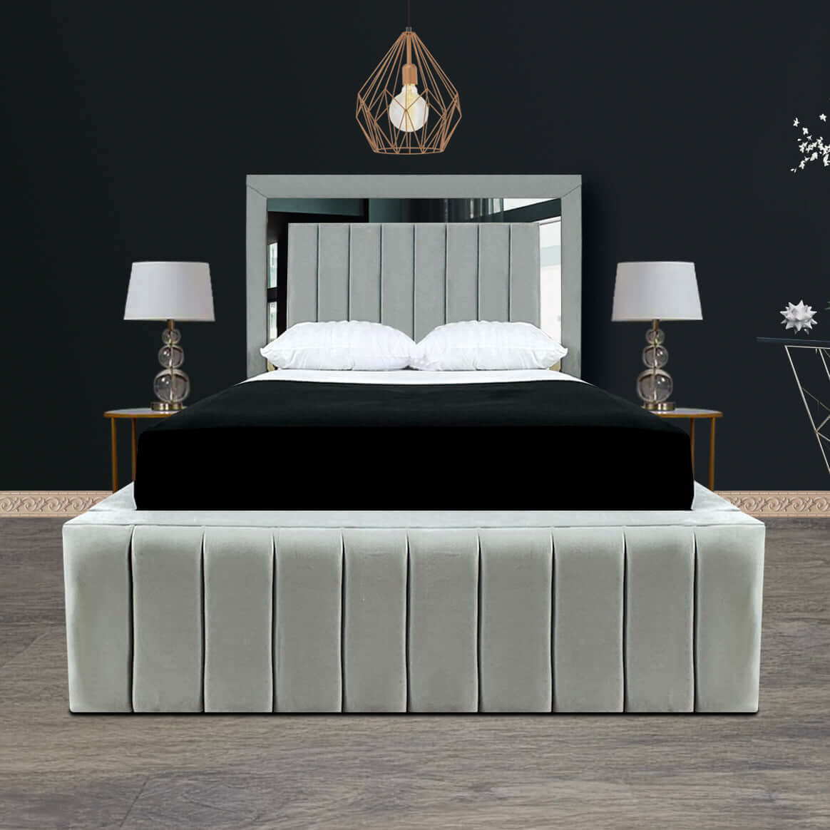 2025 Emma Mirror Bed with Optional Ottoman Storage